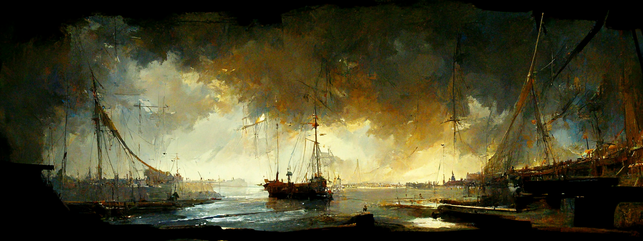 an AI generated picture (Midjourney) with prompt; 'brig :: painting :: by J.M.W Turner'. You can share and adapt this image following a CC BY-SA 4.0 licence an AI generated picture (Midjourney) with prompt; 'brig :: painting :: by J.M.W Turner'. You can share and adapt this image following a CC BY-SA 4.0 licence