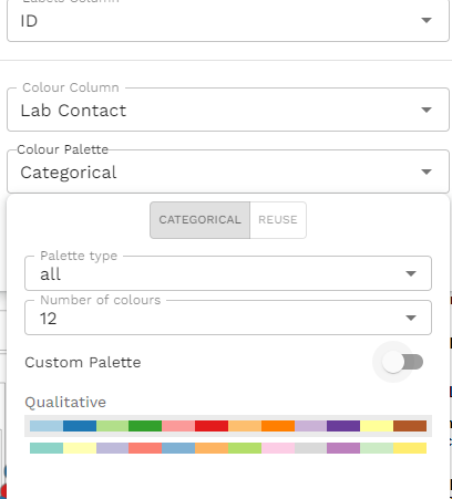 Colour palette options
