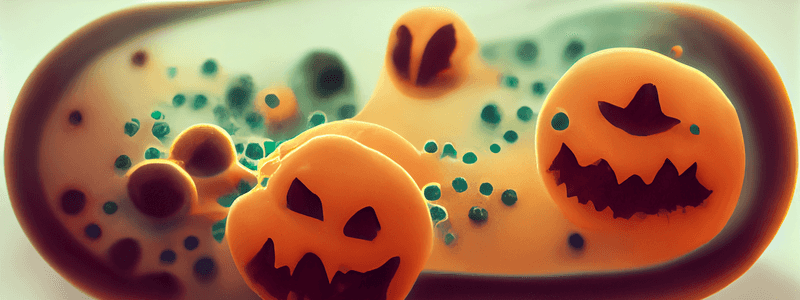 an AI generated picture (Midjourney) with prompt; 'halloween bacteria'. You can share and adapt this image following a CC BY-SA 4.0 licence