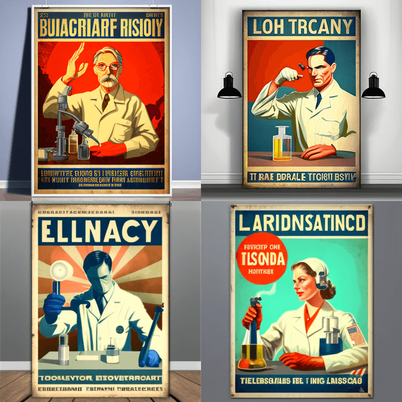 Laboratory scientist propaganda poster v4