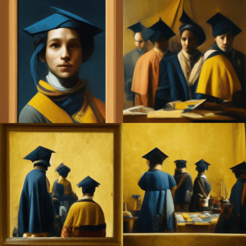 A painting of graduates by Johannes Vermeer v3