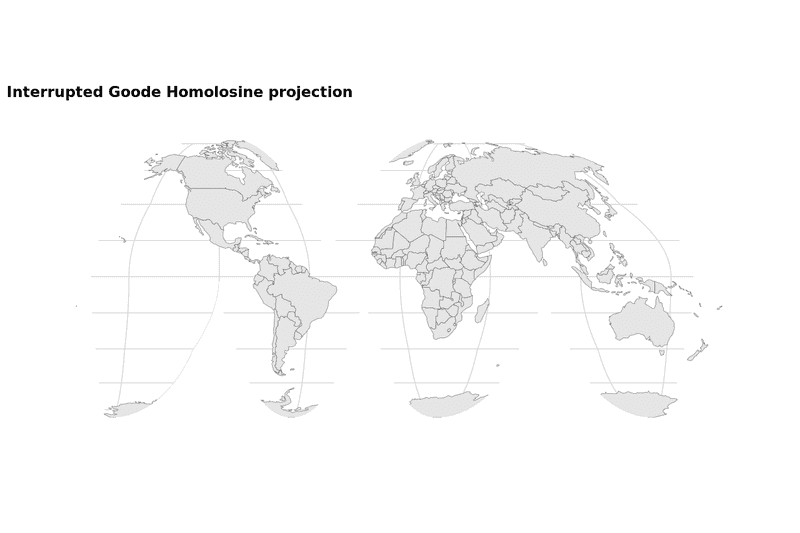 Interrupted Goode Homolosine projection